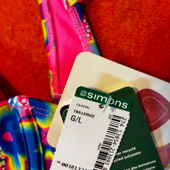 Vibrant abstract flowers underwire balconette bikini swimsuit top NWT - Picture 8 of 11